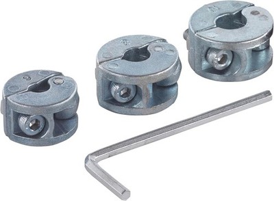 Wolfcraft 2755000 Tiefenstopps Zinkdruckguss Ø 6 8 10 mm Bohrer Zubehör 3er Set