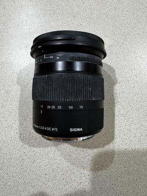 Sigma DC 17-70mm f/2.8-4 OS HSM DC Lens For Canon With Hoya UV Filter
