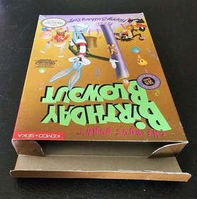 1990 NINTENDO NES THE BUGS BUNNY BIRTHDAY BLOWOUT CIB + POSTER - oval seal