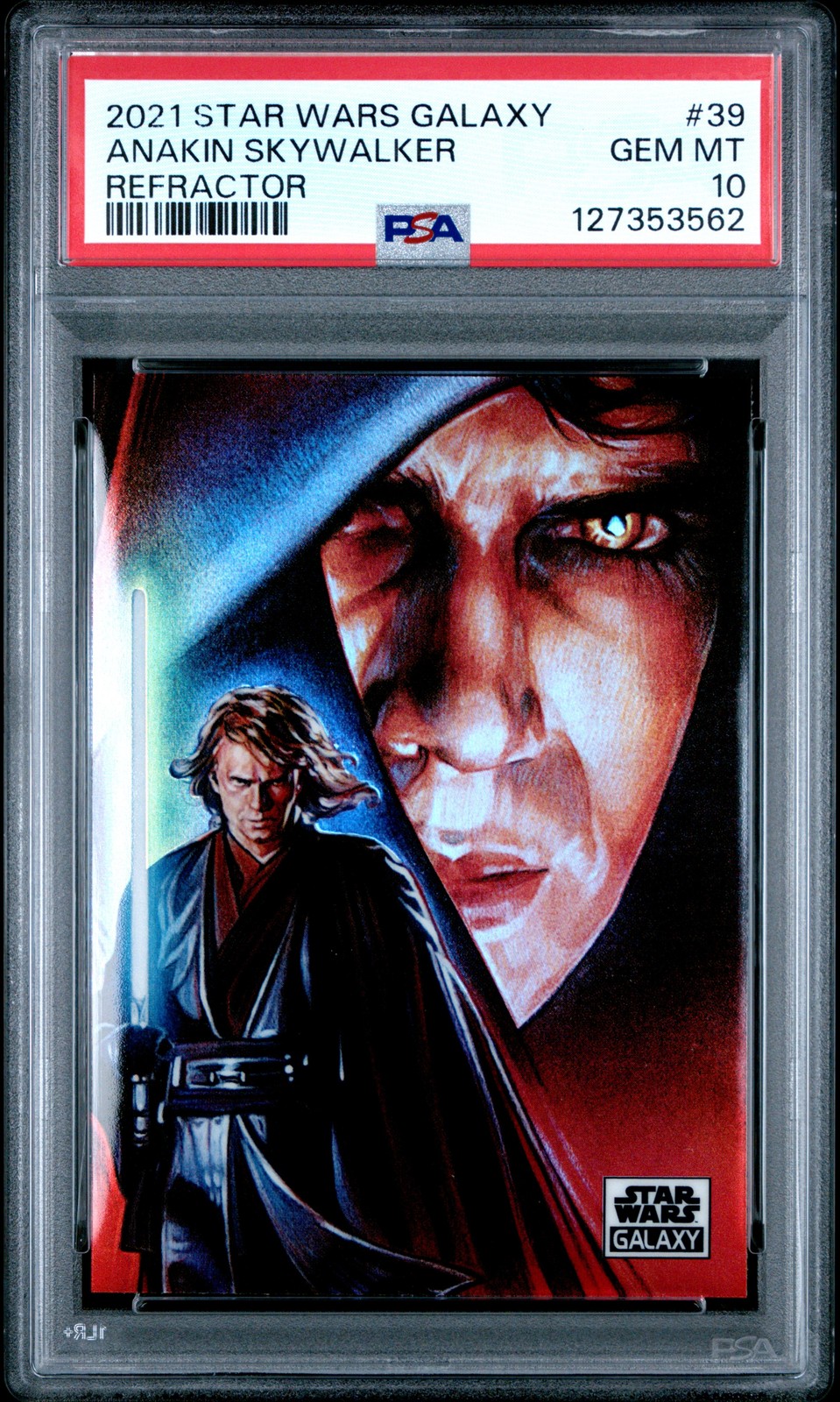 2021 TOPPS CHROME STAR WARS GALAXY REFRACTOR #39 ANAKIN SKYWALKER PSA 10