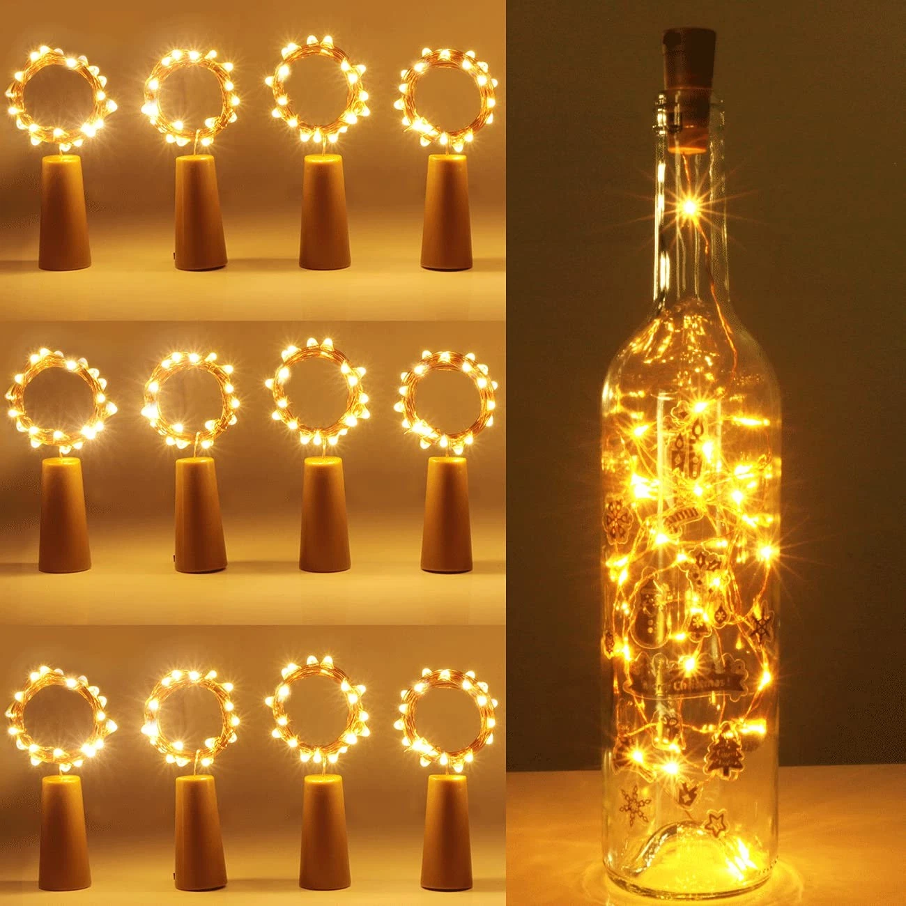 Kolpop Bottle Lights 12 Packs Cork Lights for Wine Bottles 2m 20 LED Copper Wire