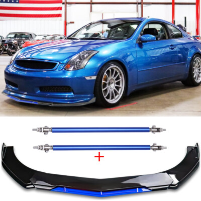 For Infiniti G35 G37 UNIVERSAL Front Bumper Lip Spoiler Splitter Glossy