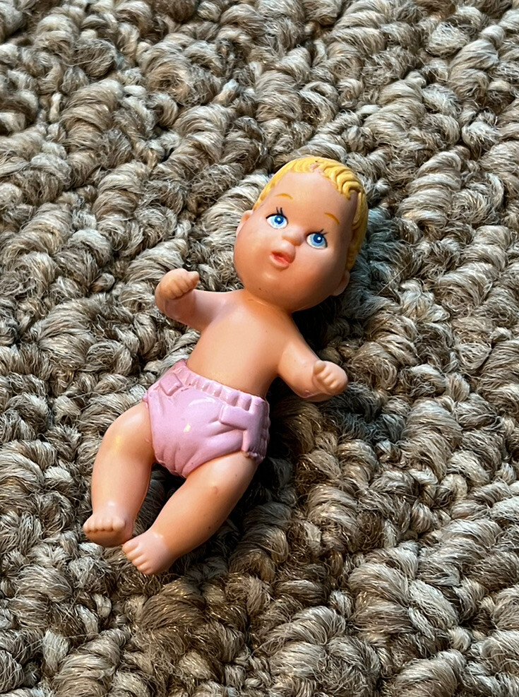 1990s Mattel Barbie Baby Krissy Doll Blonde Hair Blue Eyes Pink