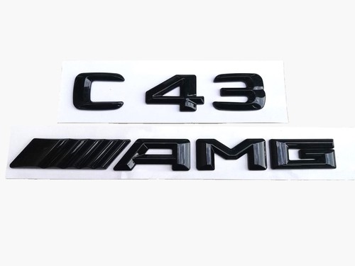 F/Mercedes Clase C C43 AMG 4Matic Negro Brillante Bota Trasera Insignias Emblemas Ala - Imagen 5 de 5
