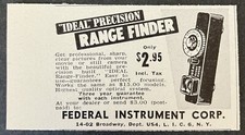 1950 Federal Instrument Corp. Ideal Precision Range Finder Mini Vintage Print Ad