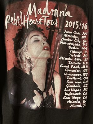 Madonna - Rebel Heart Concert Tour T Shirt 2015/16 Black - Delta