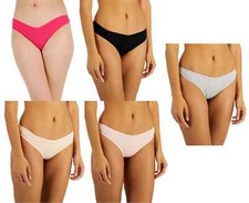 Jenni Women's Ribbed Knit Thong Panty Underwear, Assorted Colors