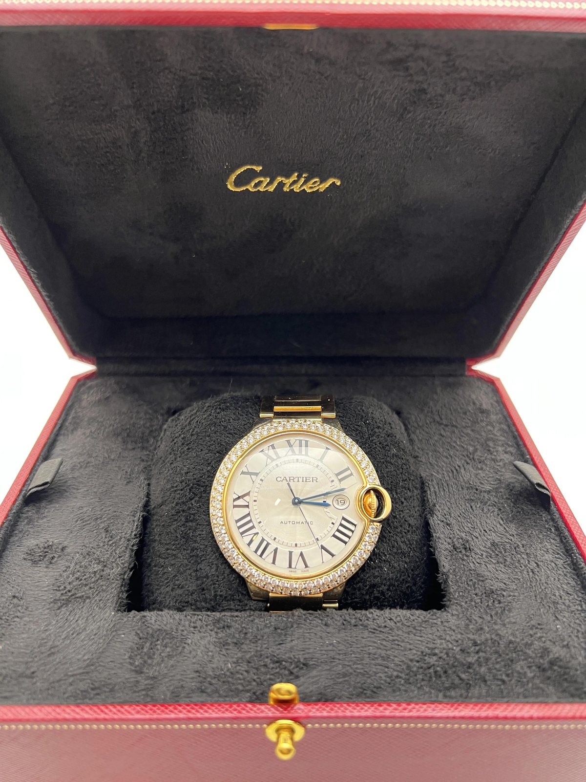 Cartier Ballon Bleu 42 Yellow Gold Automatic Mens Watch W69005Z2