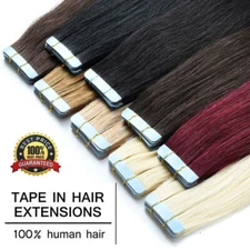 Seamless Tape In Hair Extensions Tape Skin Weft Remy Real Human Hair 20-40Pieces