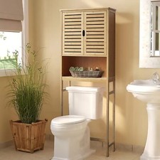 Bambus Waschmaschinenschrank Waschmaschinenregal Toilettenschrank Badschrank DHL