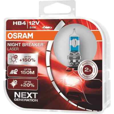 OSRAM Night Breaker  LASER NEXT GENERATION HB4 Sockel +150% mehr Licht DuoBox