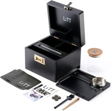 LITT - Storage Stash Box Set with Glass Jar, Hidden Tray, and Storage Box.