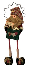 Wood Long Legged Santa Hanging Wall/Door Décor Christmas