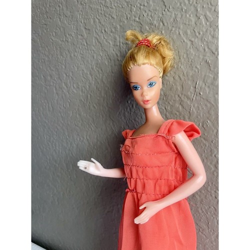Vintage 1966 Barbie Fashion Doll Orange Dress Taiwan - Picture 3 of 7