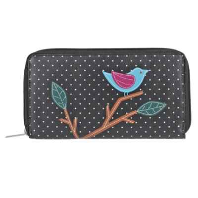 Union Code Black Color Bird Sitting on Tree Pattern RFID Protected 100% Genuine