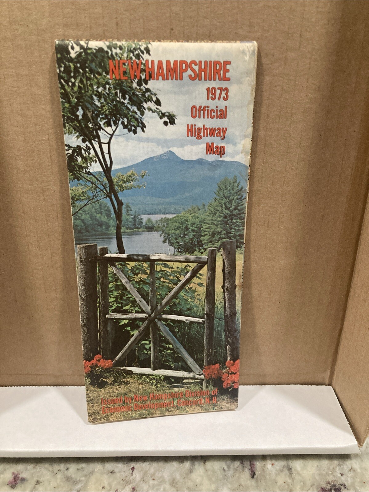 1973 New Hampshire Official State Highway Travel Road Map~Box 28
