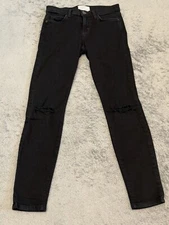 Current Elliott Jeans Womens 25/0 The Stiletto 1280 Skinny Black Wash Distressed