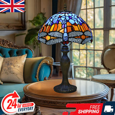 Image of Tiffany Style 10" Table Lamp Stained Glass shade Antique Style Bulb E27