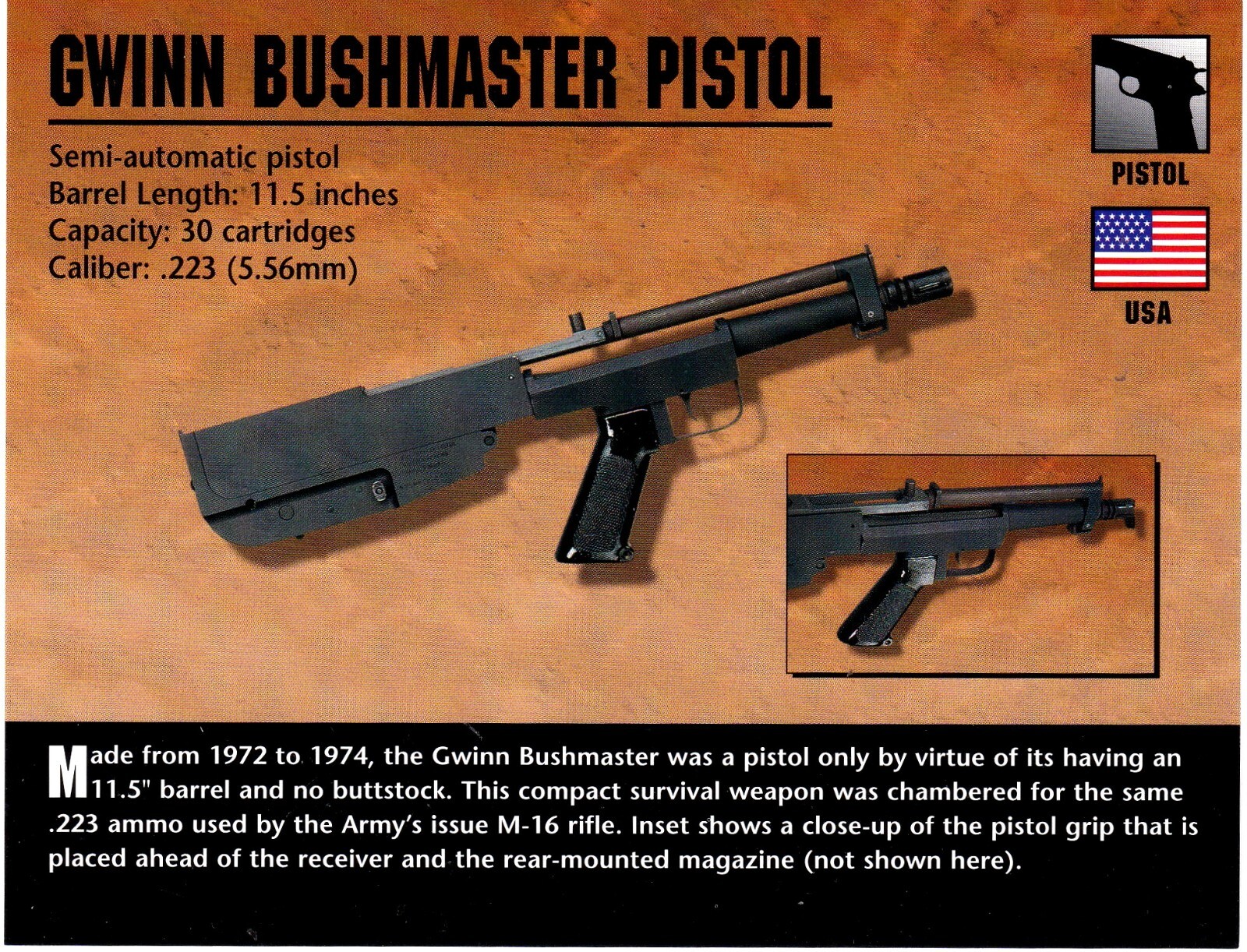 Gwinn Bushmaster Pistol Classic Firearms Photo Card u