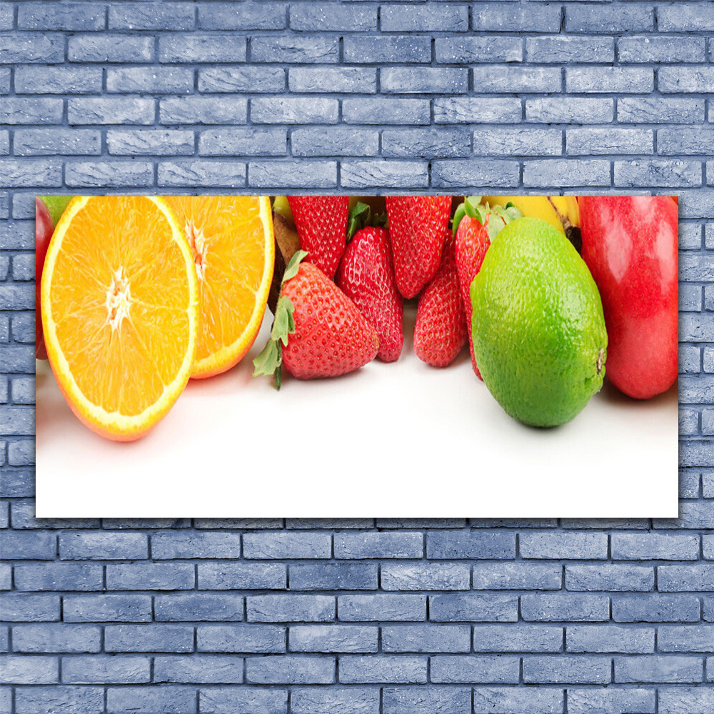 Tableau Cuisine Fruits 140x70 verre mural déco moderne panoramique