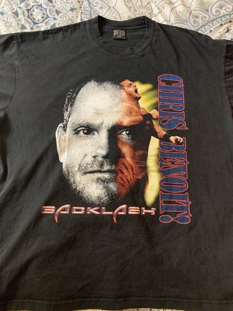 Chris Benoit vintage BACKLASH t shirt XXL Crossface WWF 4 Real