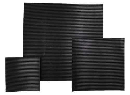 BLACK FINE RIBBED/FLUTED RUBBER MATTING 3MM & 6MM THICK ANTI SLIP VARIOUS SIZES - 第 3/4 張圖片