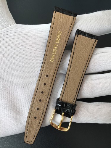 CORREA-STRAP RELOJ CUERO LEGITIMO COLOR NEGRO 20MM "OLD STOCK 1970" - Imagen 2 de 3