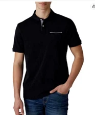 TAHARI MEN'S SOLID 3 BUTTON POCKET SHIRT (BLACK X-LARGE)NWT