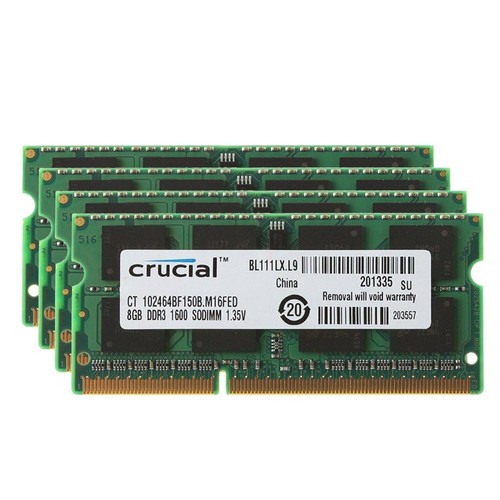 Crucial 32GB 16GB 8GB DDR3L 1600MHz PC3L-12800S CL11 SODIMM Laptop Memory RAM UK - Picture 2 of 9