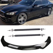 Glossy Black Front Bumper Chin Lip Spoiler Body Kit For Infiniti Q50 4-Door