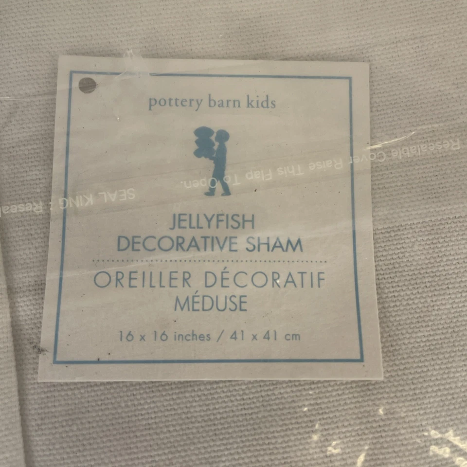 Funda de almohada decorativa con cuentas Pottery Barn Kids medusas 16x16" nueva - sellada Foto 3 de 4