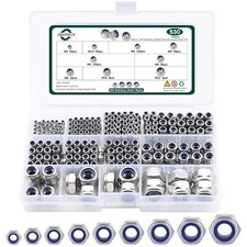 Metric Lock Nut Assortment Kit, 530PCS Nylon Insert Lock Nuts Set, 304 Stainless