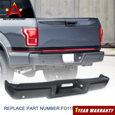 #ad Black Rear Steel Bumper Assembly w Park Sensor Holes For 2006 2008 Ford F 150 $135.97