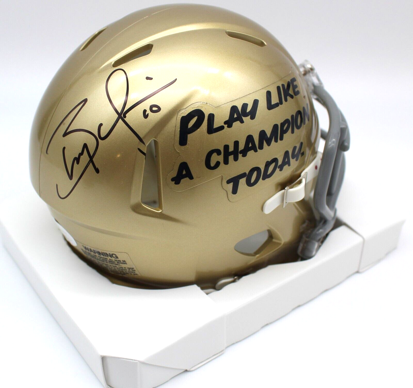 Brady Quinn Autographed Signed Notre Dame Fighting Irish Mini Football Helmet w/JSA COA PLAC 