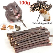 100g Apple Wood Chew Sticks Twigs for Small Pets Rabbit Hamster Guinea Pig Toy