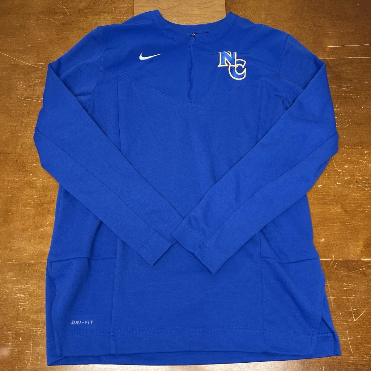 Nike Sweater Mens Large Blue Golf Dri Fit 1/4 Zip Pullover Active