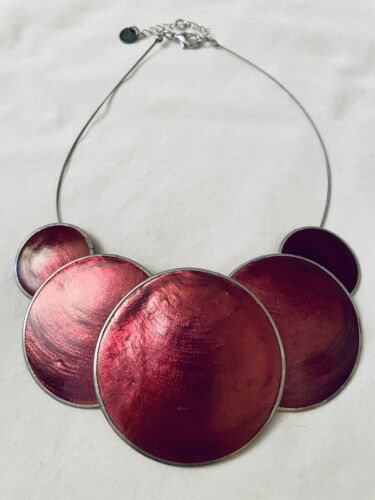 Culture Mix Necklace - Shell & Resin 5 Circles - Brown Cinnamon - Picture 1 of 5