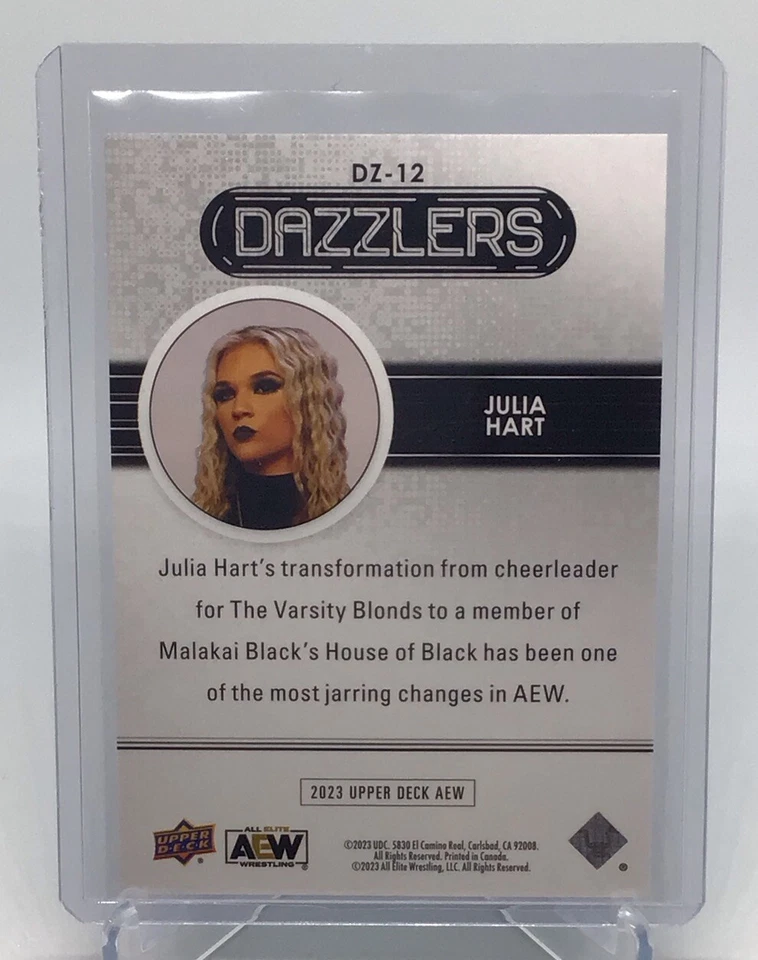 2023 AEW Upper Deck Julia Hart DAZZLERS Blue Insert Card - Image 2 of 2