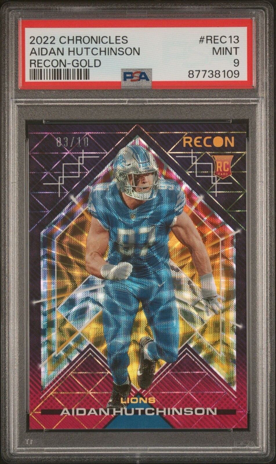 Aidan Hutchinson Panini Chronicles Recon #REC13 Gold