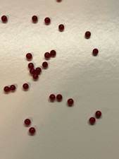 50 perles corail rouge rehaussées couleur véritable 2,5 mm