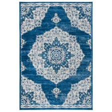SAFAVIEH Brentwood Collection BNT802P Navy / Ivory Rug