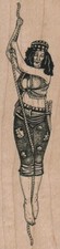 Lady On Rope 1 1/2 x 5 1/2" Rubber Stamp, People Stamp, Woman Stamp