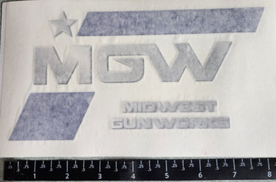 8'' Midwest Gunworks (MGW) Co. Peel N' Stick Logo Vinyl Sticker Decal Shot Show
