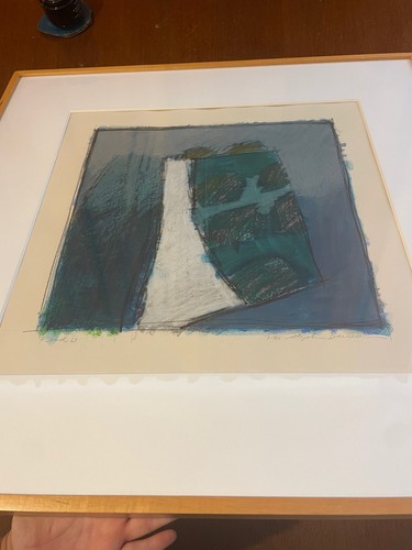 ABSTRAKTES VINTAGE 80er GROSSES MATTIERTES UND GERAHMTES KUNSTWERK STEPHEN DAVIS - Bild 5 von 16