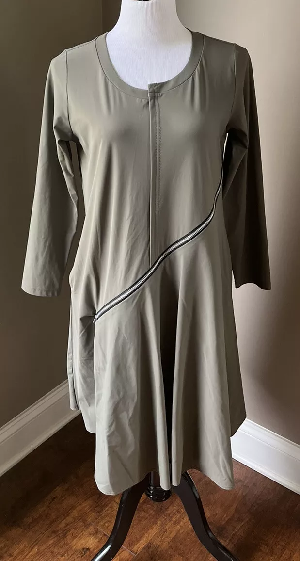 JASON By COMFY USA Olive Pullover Dress w Zipper Accent 3 4