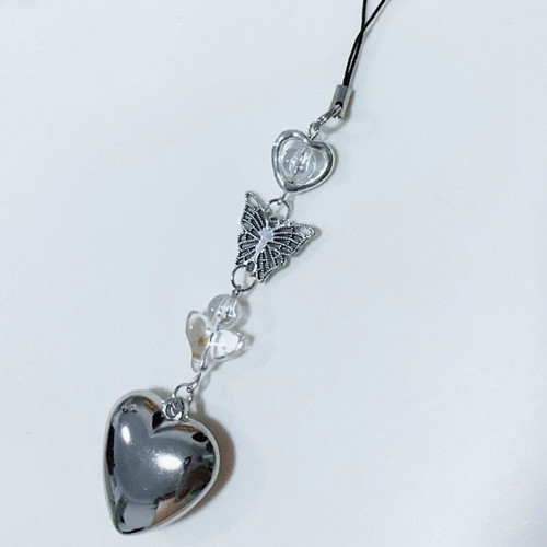 Practical Phone Strap Lanyard Heart Shaped Keychain Silver Mobile Phone Chains - Zdjęcie 7 z 8