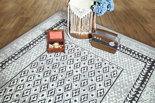 Bordered Transitional - 3'6"x5'6", Geometric Pattern Area Rug - 510 - Picture 8 of 31