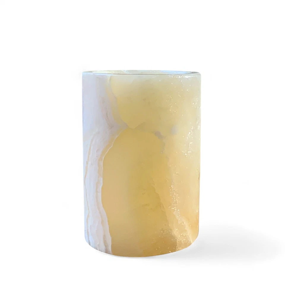 Juego de baño de mármol en ónix dispensador de jabón de vidrio nublado accesorios Foto 3 de 4