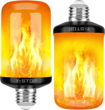 LED Flame Light Bulb 4 Modes Flickering Light Bulbs with 2 Pack Outdoor Home New
