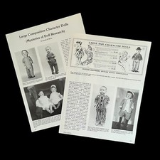 Vintage Large Composition Character Dolls History Article 3 Pages with Photos